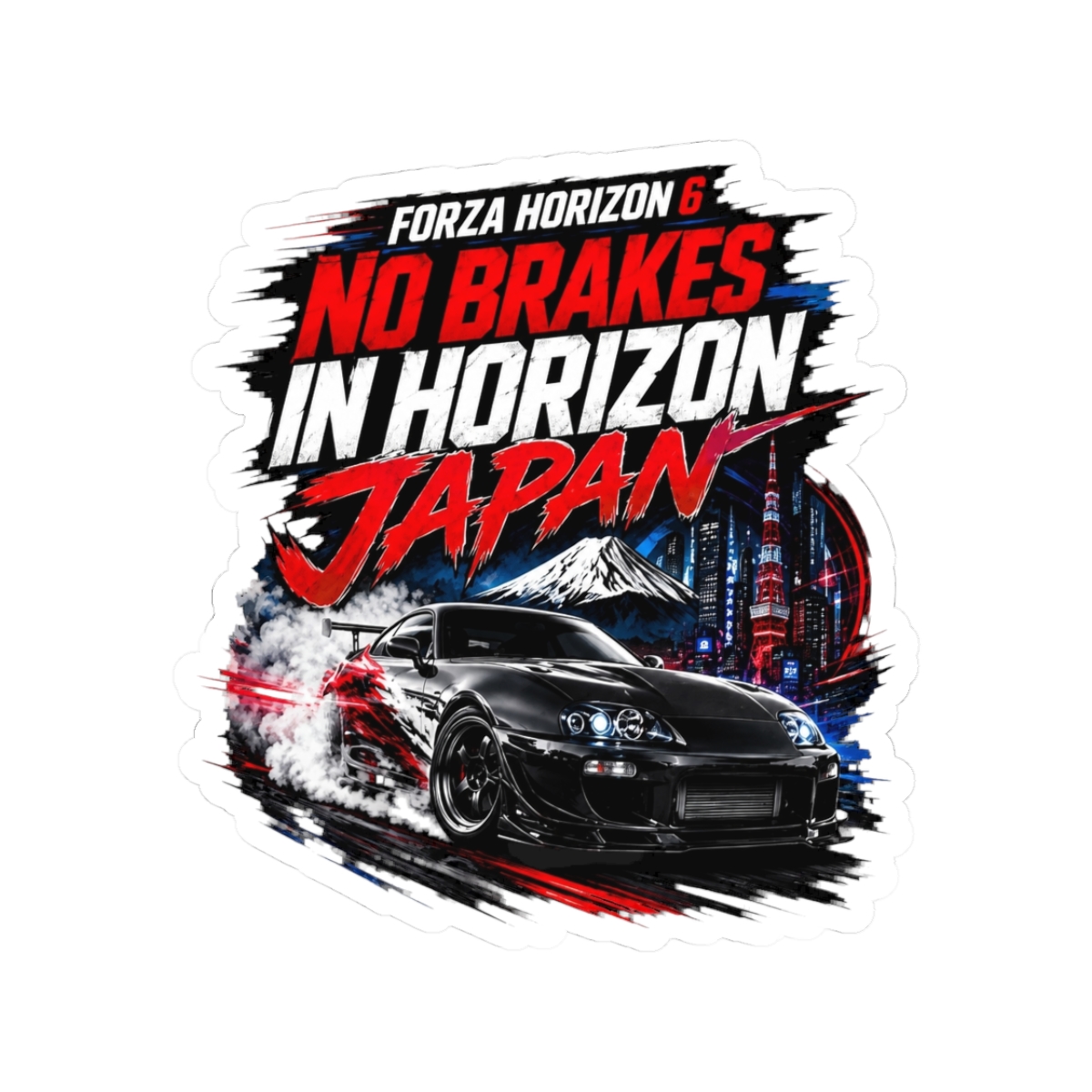 Forza Horizon 6 No Brakes in Horizon Japan Drift Car Tee Sticker