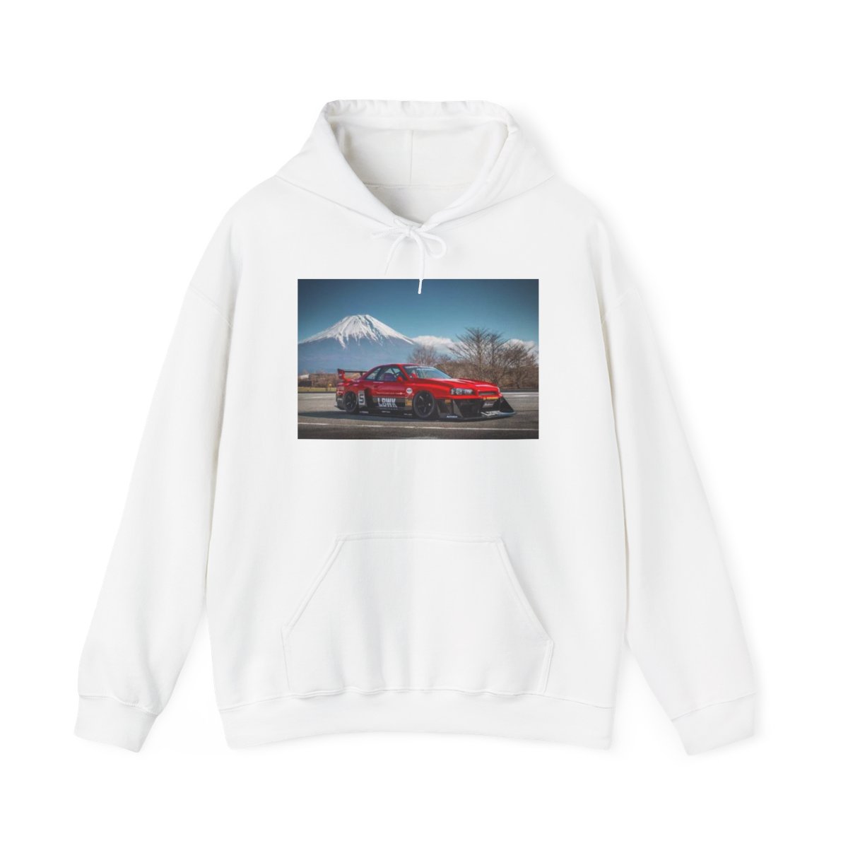 Red Sports Car with Mount Fuji Hoodie | Japanese Racing Scene | Forza Horizon - alternate angle 2, merchandise
