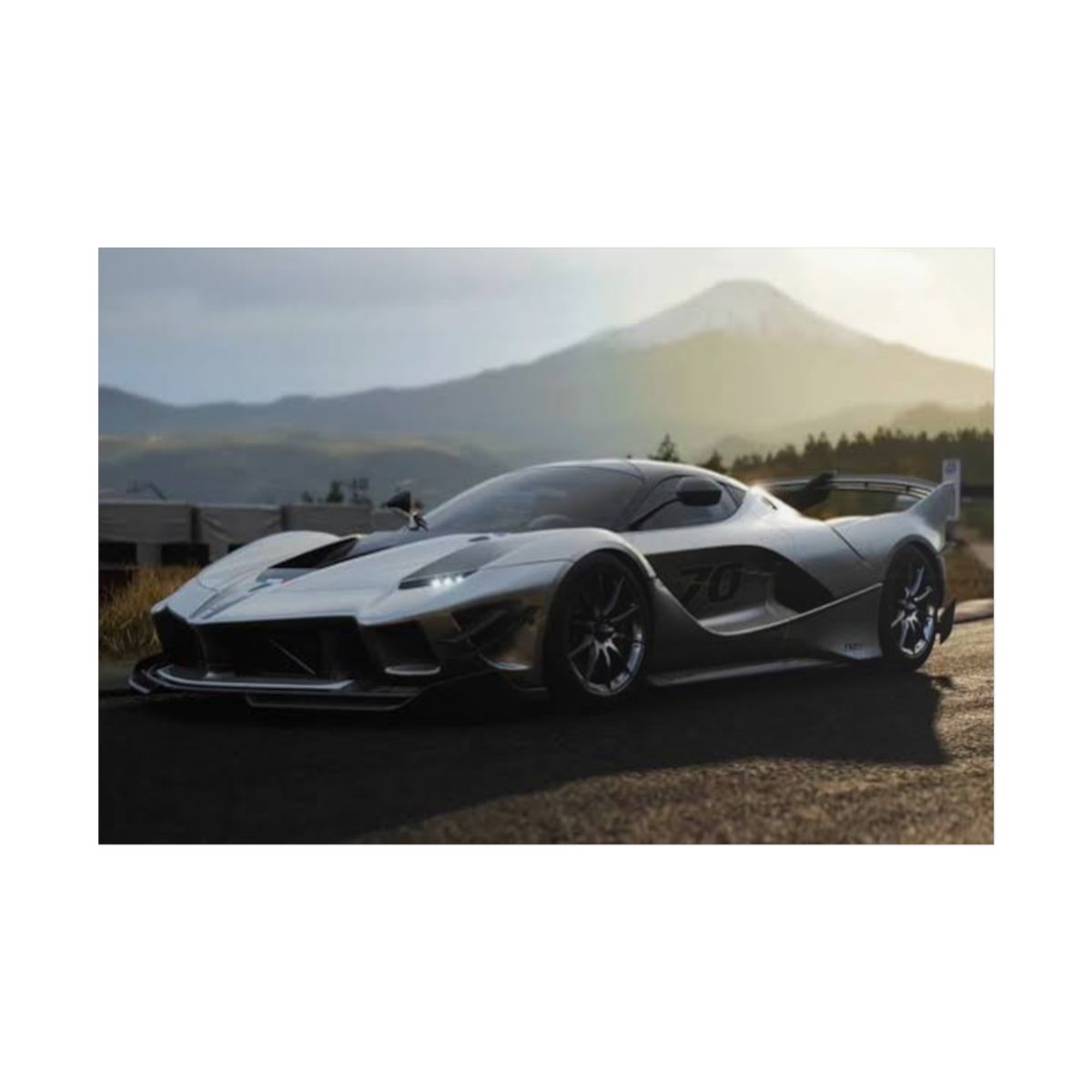 Silver Supercar Poster | Rolled Car Print, Mountain Drive Wall Art | Forza Horizon - alternate angle 1, merchandise