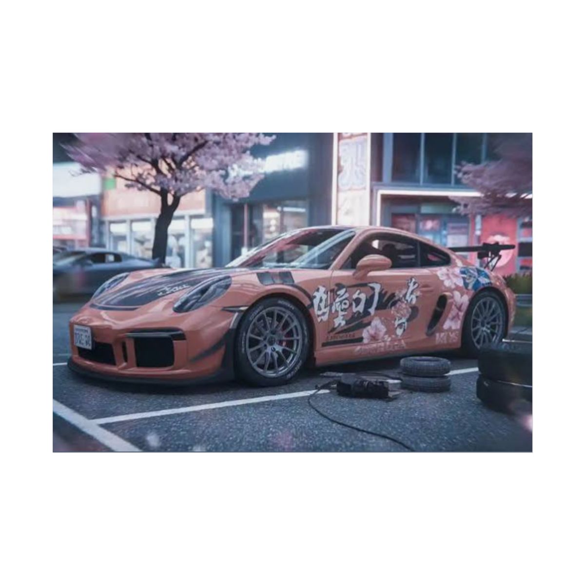Sakura Drift Sports Car Rolled Poster | Japanese Street Racing Print | Forza Horizon - alternate angle 1, merchandise